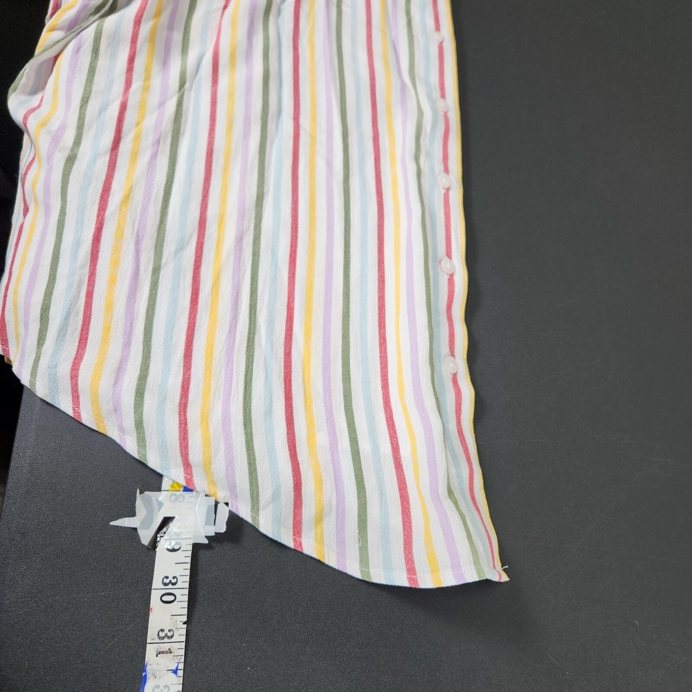 Torrid NWT Shirt Top Womens 3X Lizzie Rayon Crepe Button Up Long Sleeve Striped - Picture 11 of 13